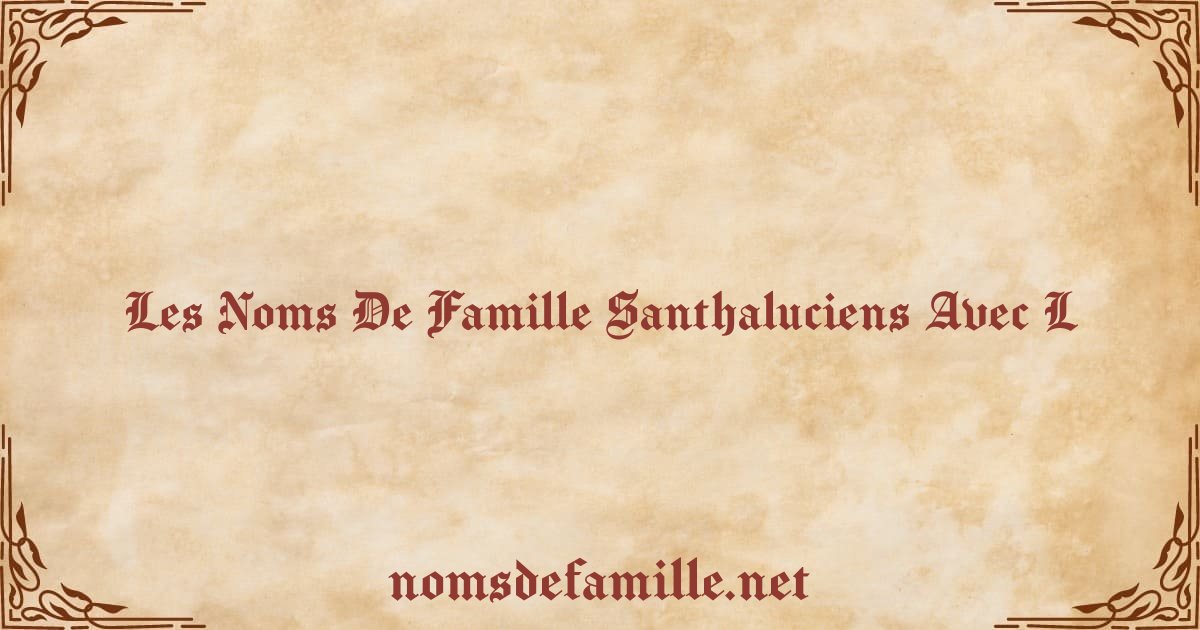 Les noms de famille Santhaluciens avec l. Noms de famille les plus